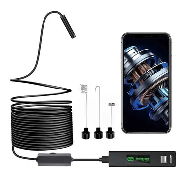 1200P Wireless Endoscope for Automotive Inspection IP67 Waterproof WiFi Borescope Camera Compatible Android and IOS iPad PC