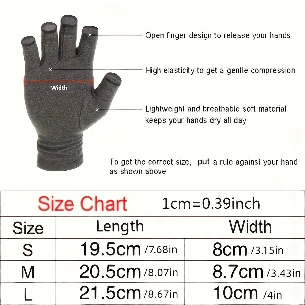 1Pair Premium Arthritis Compression Gloves For Arthritis , Rheumatiod, Tendonitis And Carpal Tunnel, Compression & Fingerless Hand Thumb Gloves For Women And Men