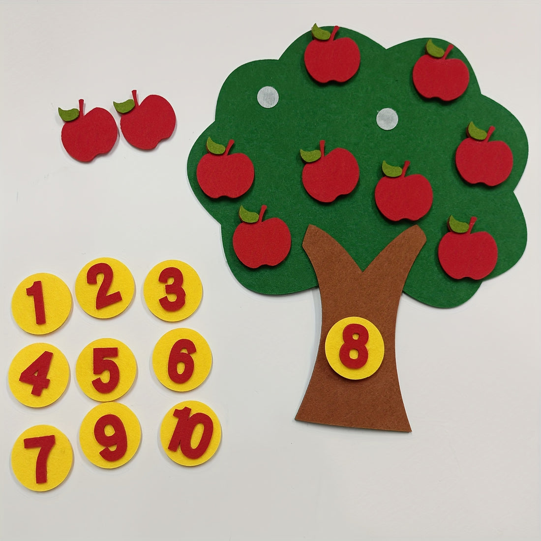 Apple Tree Learning Numbers Felt Board For Toddlers,Counters For Kids Preschool Math,Math Games Manipulatives Kindergarten,Montessori Counting Toy For Kids