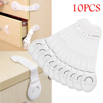 10pcs White Baby Safety Cabinet Locks - Keep Your Little Ones Secure with These Easy-to-Install Drawer & Door Locks Christmas, Halloween, Thanksgiving Day Gift