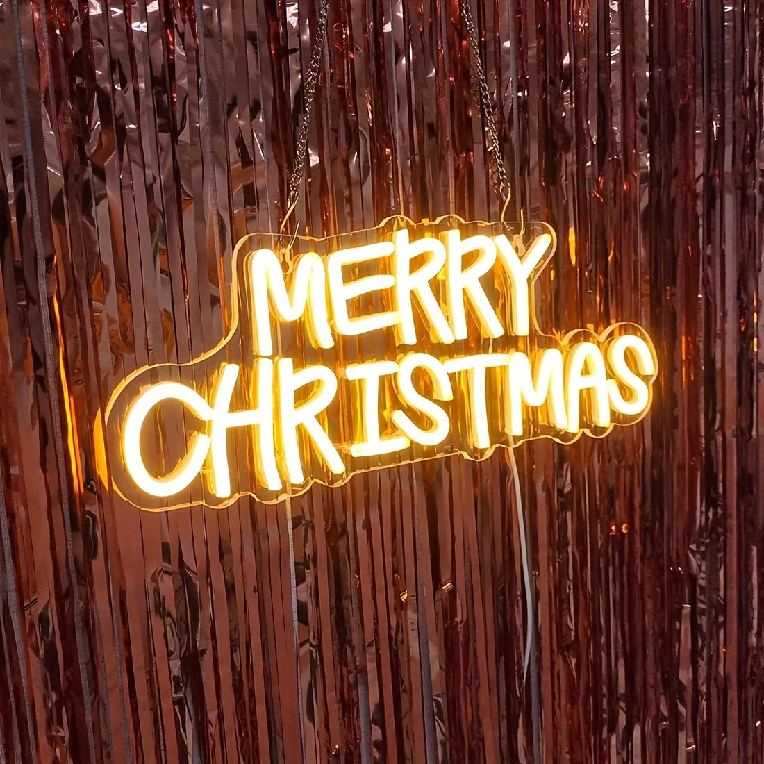 1pc Merry Christmas LED Neon Sign, USB Home Office Classroom Window Wall Decor Sign, Christmas Tree Light, Background New Year Bedroom, Kids Room Christmas Gift