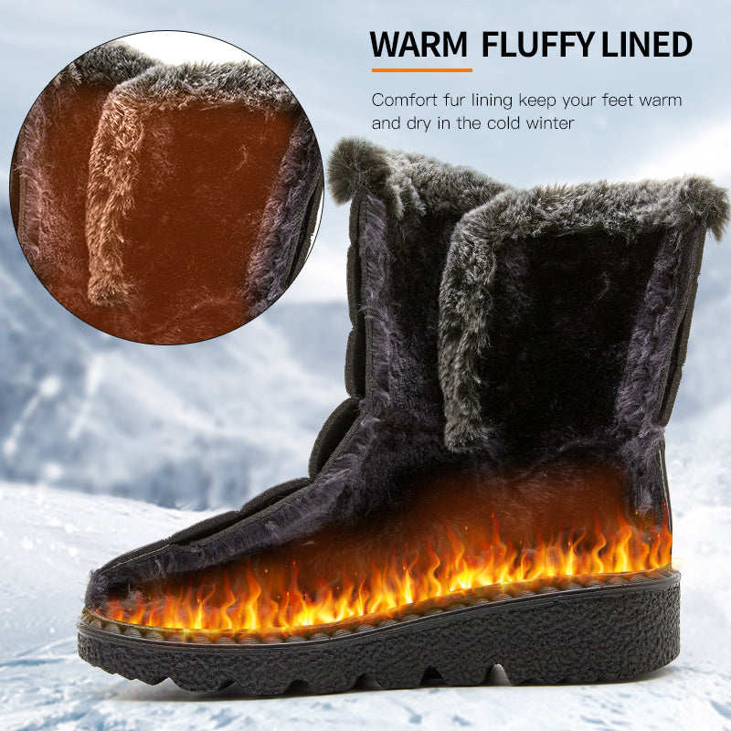 Women's Waterproof Snow Boots, Solid Color Plush Lined Short Boots, Winter Keep Warm Outdoor Boots