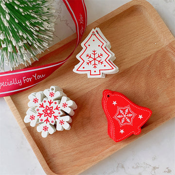 10pcs, Happy New Year Natural Wood Christmas Tree Ornament Wooden Pendant Gift Snow Elf Christmas Decoration Creative Home DIY Accessories, Christmas Decorations, Home Decor, Room Decor, Scene Decor