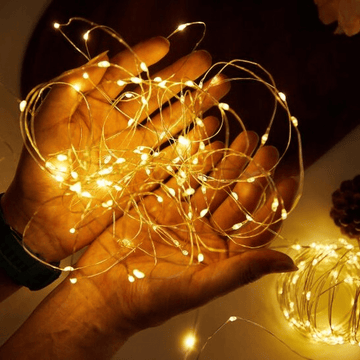 10pcs 2M 20LED Christmas Decoration LED String Lights, Fairy Lights Battery Operated Copper Wire Festoon Led Lights, Garland For DIY Wedding Party Bedroom Patio Christmas Decoration