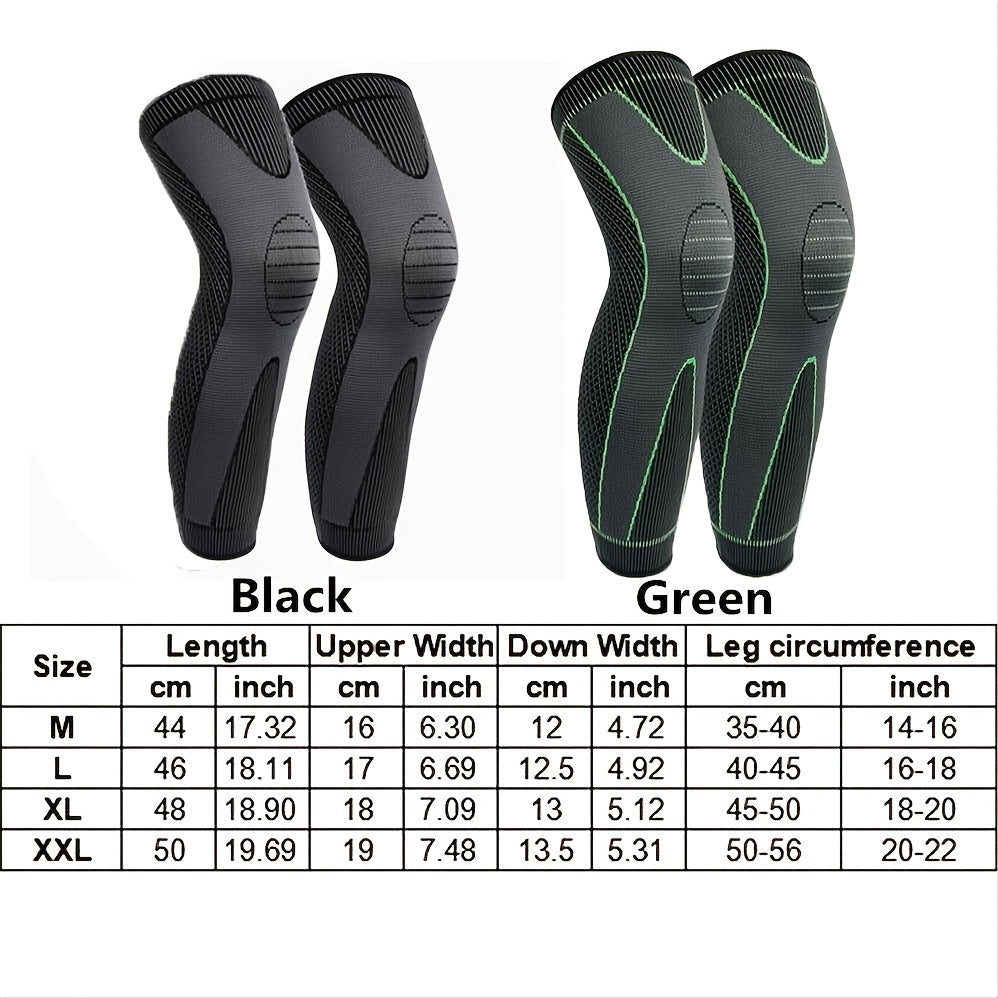 1pc Compression Knee Support Brace For Arthritis, Running, Gym, And Sports - Full Leg Sleeve With Comfortable Padding And Anti-Slip Design