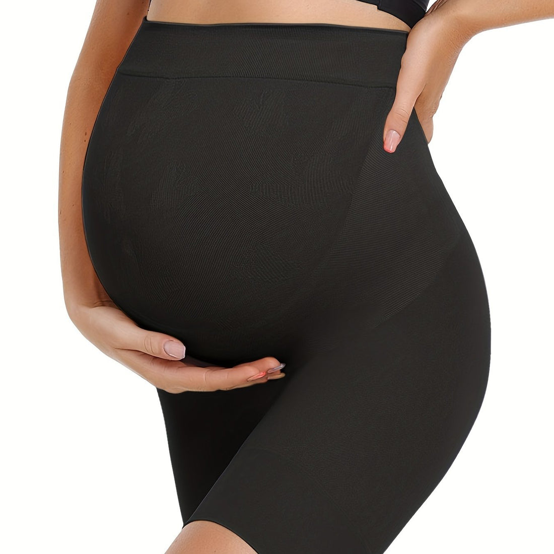 Premium Maternity Shapewear, High Waisted Knee Length Pregnancy Underwear Soft Abdominal Support Shorts, S-XXXL