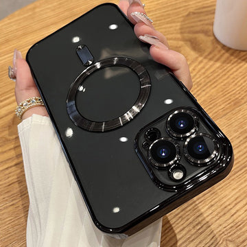 Luxury Plating Clear Adsorption Case: Transparent Magnetic Wireless Charging Case For IPhone 14 Pro Max/14 Pro/14 Plus/14/13 Pro Max/13 Pro/13/12 Pro Max/12 Pro/12/11 Pro Max/11 Pro/11