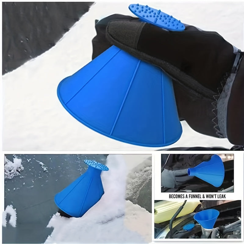 3pcs Car Window Windshield Magic Ice Scraping Oil Funnel Snow Shovel Ice Removal Tool Scraping Winter Car Accessories