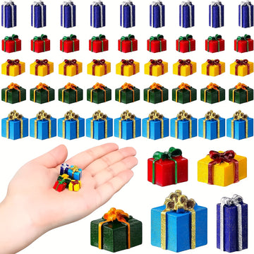 10pcs/20pcs Christmas Tree Mini Box Decorations DIY Craftsmanship Christmas Mini Decoration Kit Resin Christmas Pendant For DIY Garden Accessories Christmas Decoration Phone Case Production