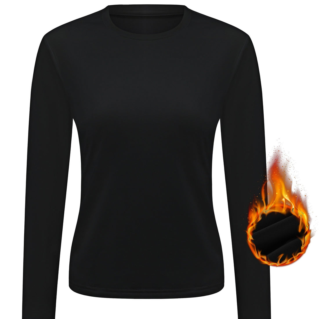 Women's Thermal Tops, Solid Long Sleeve Crew Neck Shirts, Women's  Warm Underwear For Winter, Women's Clothing