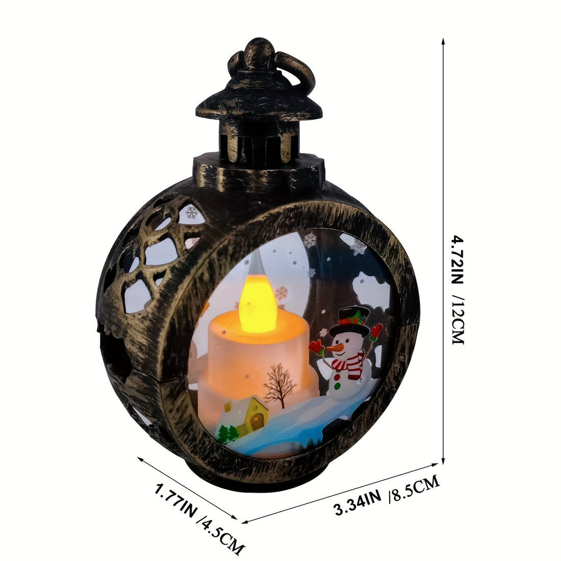 1pc  Christmas Candle Light Wind Lamp LED Desktop Night Light, Table Lamp Christmas Tree Pendant Santa Claus Snowman