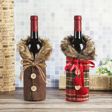 Red Checkered Cloth Wine Bottle Sweater