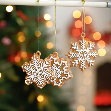 10pcs Christmas Decoration Gingerbread Man Pendant Christmas Tree Hanging Decoration Snowflake Decoration Scene Decoration Props Christmas Decor 2023