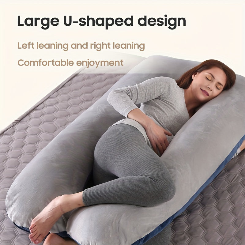 Comfortably Support Your Pregnancy With This Crystal Velvet U-Shaped Maternity Pillow, Christmas, Halloween, Thanksgiving Day Gift