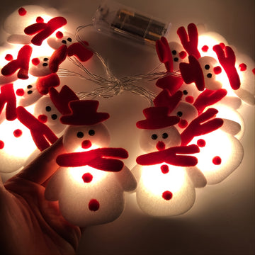 1 Set Of 10LED String Lights, Christmas Snowman Fairy Lights, Outdoor Garland Curtain String For Holiday Xmas Party, Christmas New Year Lamp