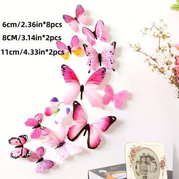 12pcs 3D Butterfly Wall Stickers - Perfect for Wedding Room, TV Background & Living Room Decor! Christmas, Halloween, Thanksgiving Day Gift