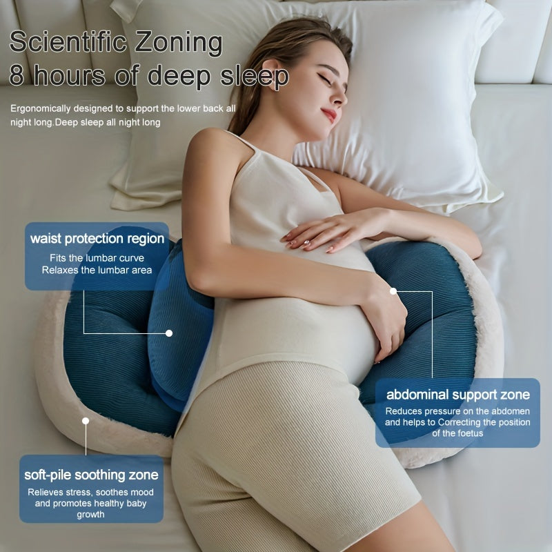 Pregnancy Pillow For Pregnant Women, Soft Pregnancy Body Pillow, Support For Back, Hips, Legs,Maternity Pillow With Detachable And Adjustable Pillow Cover