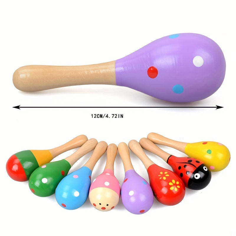 1pc Random Color Sand Hammer, Wooden Toy, Children's Percussion Instrument, Toddler Early Education Music Teaching Aids