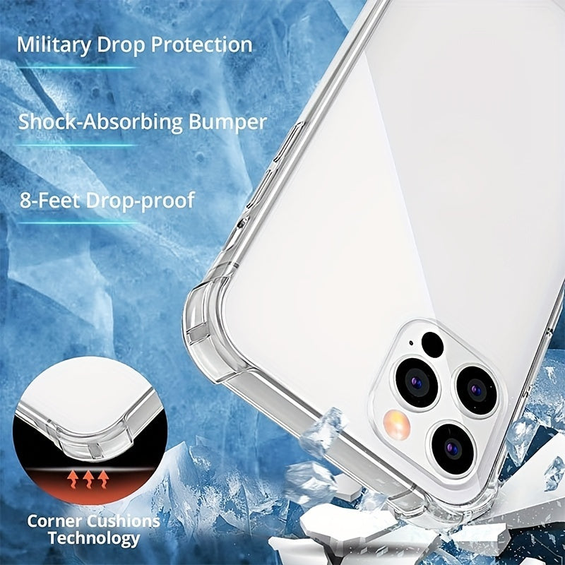 Thick Shockproof Silicone Clear Phone Case For IPhone 14 13 12 11 Pro Max X XS XR 6 6s 7 8 Plus Protective Case Back Cover