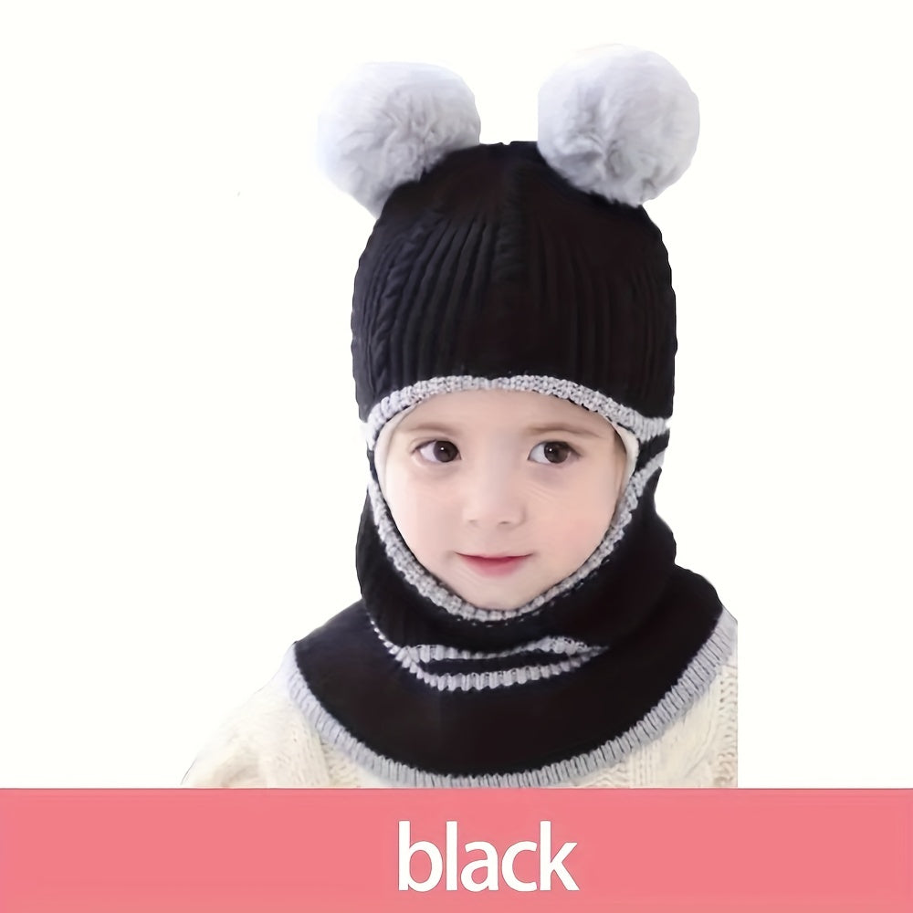 1pc Children's Winter Neck Gaiter, Face Protector, Ear Protection Hat, Plus Velvet Inside Cold-proof And Warm, Suitable For 1-5 Years Old Baby Boys And Girls