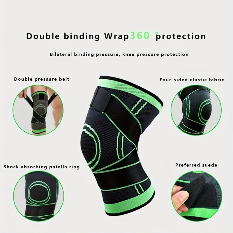 1pc Breathable Compression Knee Brace For Sports, Gym, Hiking, And Joint Support - High Elastic Knee Pad Protector For Fitness, Weightlifting, And Mountaineering