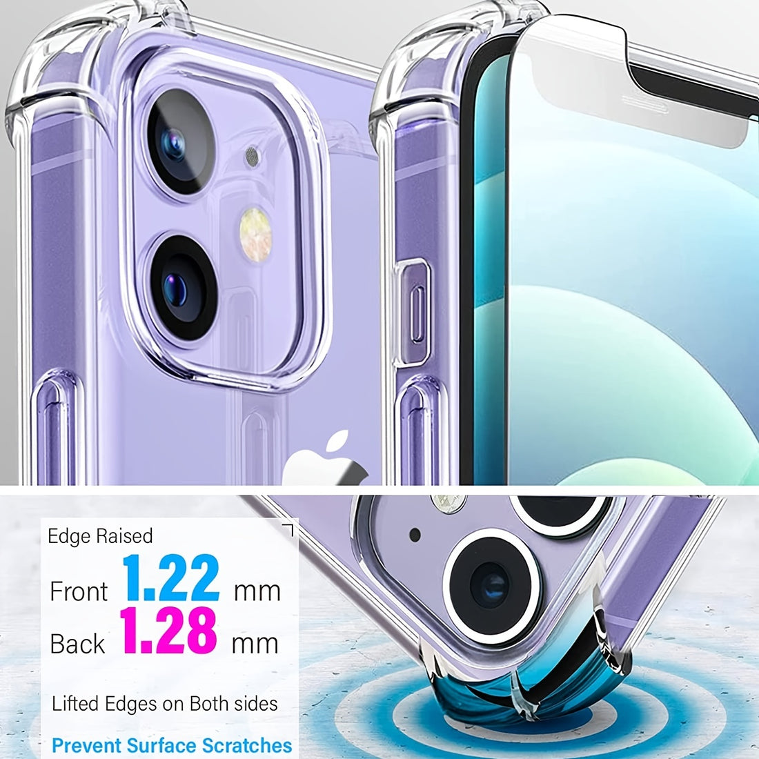 Clear Shockproof Phone Case For IPhone 14 13 12 11 Pro Max XS Max X XR 12 13  Mini Silicone Case Back Cover, Good Quality And Durable Case For Men And Women Nice Small Gift