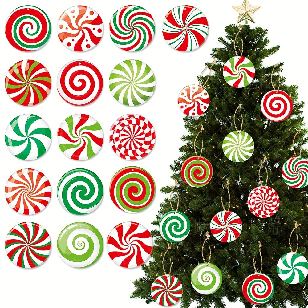 1 Set(32 Pcs)-Christmas Decoration Arrangement Candy Hanging Ornament Charms Holiday Decoration Hanging Tag Hanging Christmas Tree Indoor Outdoor House Yard Christmas Supplies