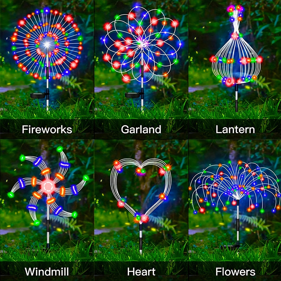 1 Pack, Solar Garden Starburst Stake Lights Outdoor Waterproof 8 Modes- Light Up Your Garden With Solar Fireworks Lights- Christmas Decorations- 60/150/200/240 LED Outdoor DIY Stake Lights!