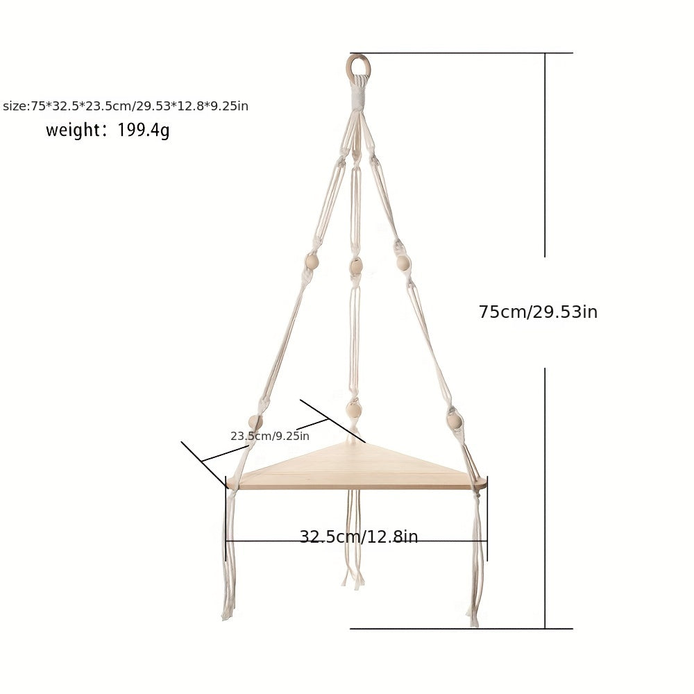 Add a Touch of Nature to Your Home with Macrame Floating Shelves - Perfect for Bedroom, Living Room, Housewarming Gifts & More!