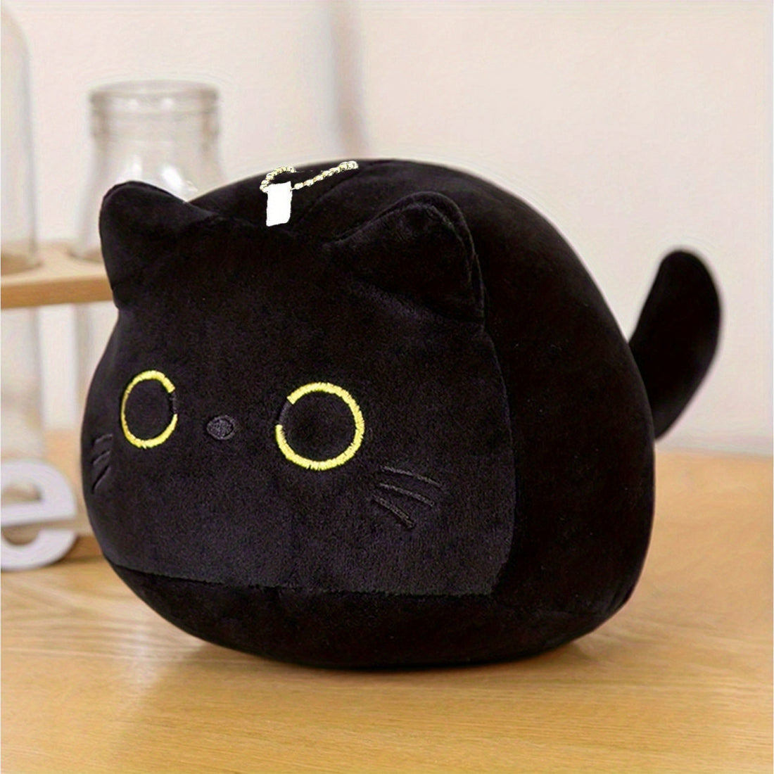 Adorable Black Cat Plush Pillow - Perfect Kawaii Animal Doll for Birthday Gift