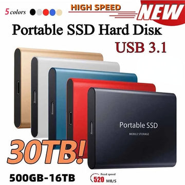 Original SSD 1TB 2TB 4TB 8 TB 16TB 30TB Hard Drive High Speed Solid State USB3.1