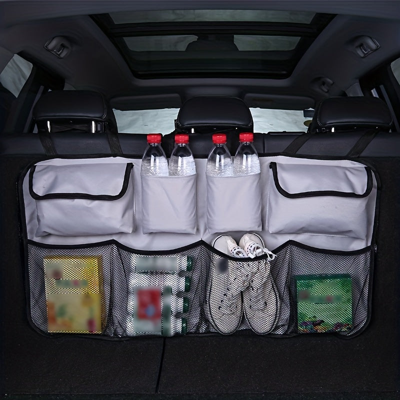 Car Trunk Organizer Adjustable Backseat Storage Bag Net High Capacity Multi-use Oxford Automobile Seat Back Organizers Universal