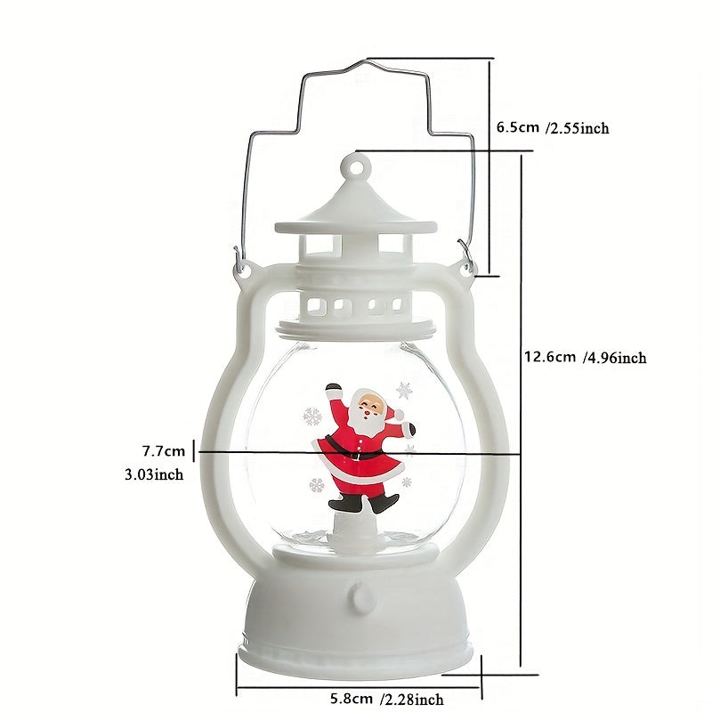 1pc Christmas Night Lights, Christmas Hand-held Lamp, LED Outdoor Hanging Lantern Night Light, Battery Powered, Christmas Lanterns For Xmas Tree Table Patio Garden Party Home Decor