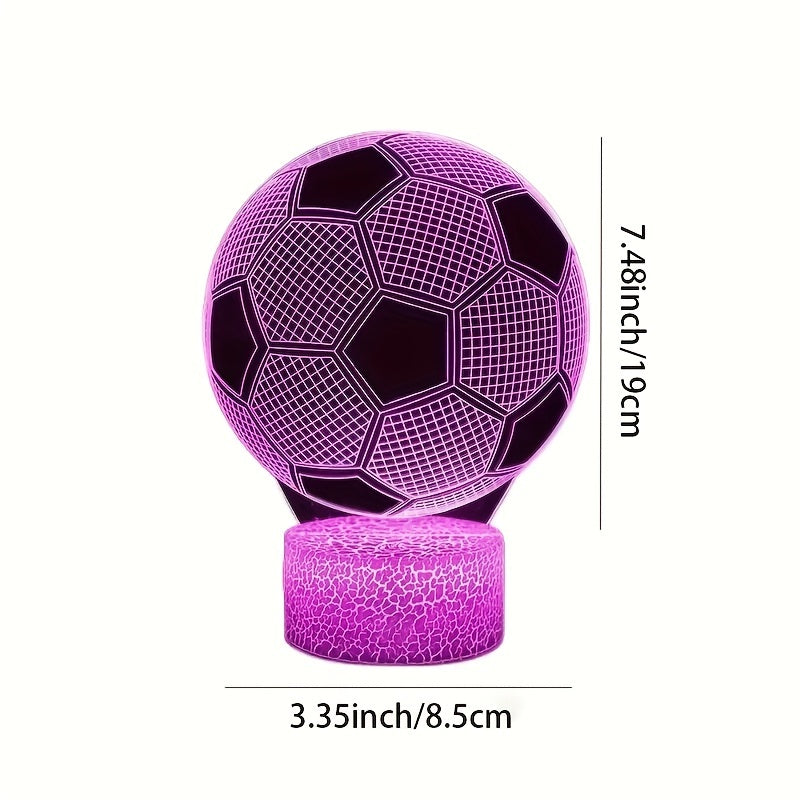 1pc 3D Illusion Night Light, 16 Colors Changing Soccer Lamp With Remote Control, Smart Touch, Timer, Energy Saving And Eye Caring, Bedroom Decoration Gifts For Boys, Girls And Adults, Xmas Christmas Day Gift, Home Decoration