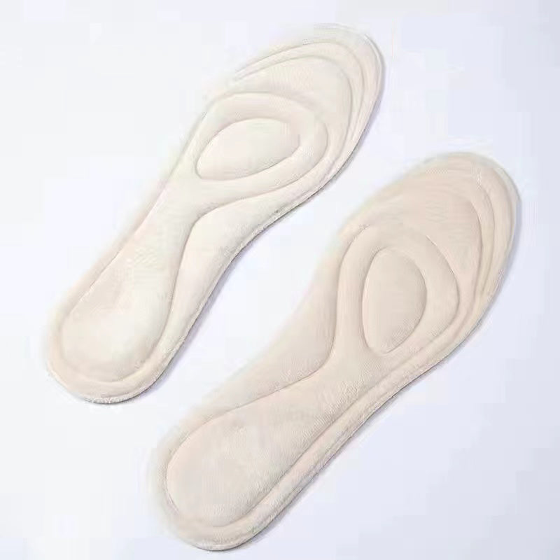 1pair Plus Velvet Thickened Insoles Winter Warm Unisex Cold-Proof Soft Bottom Comfortable Sweat-Absorbing Winter Deodorant Cotton Insoles