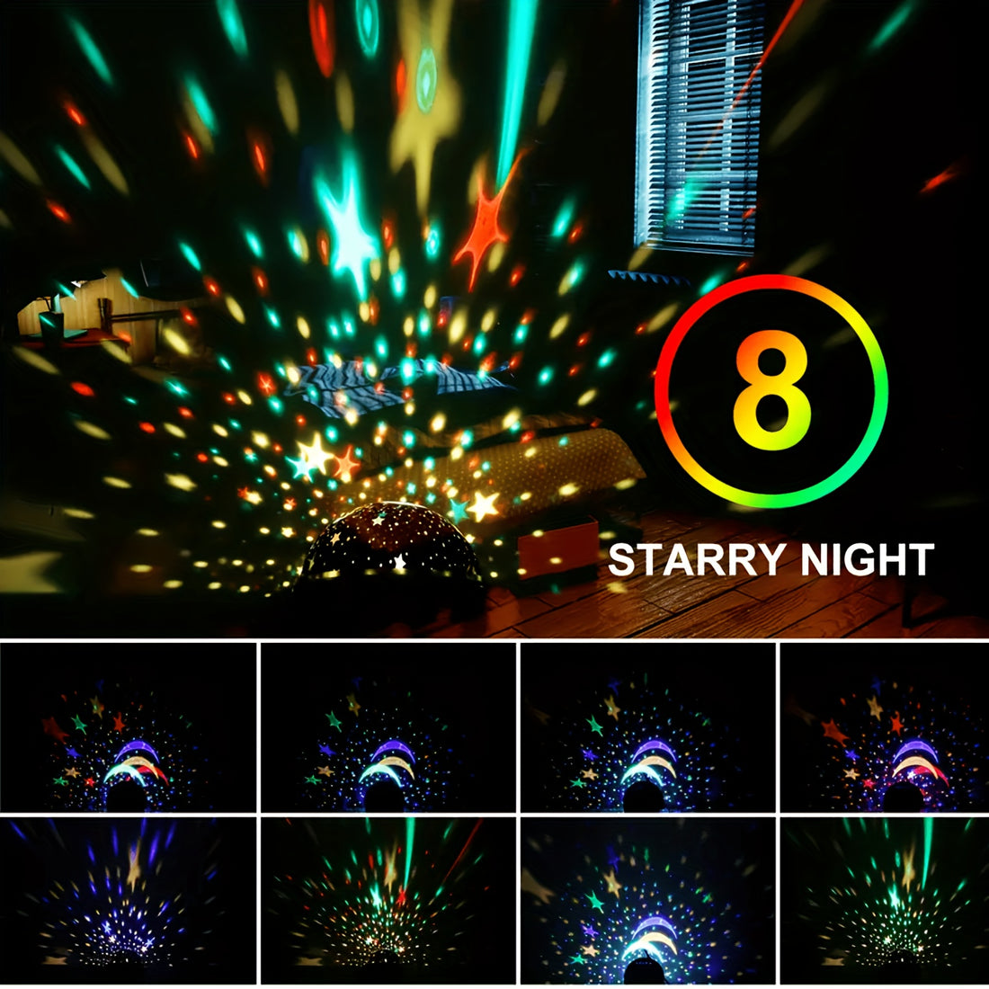 1pc Star Projector Night Light, With Adjustable Colors, Energy Saving, Eye Caring And Timer, Moon Star Lamp 360 Degree Rotating Starry Nightlight Gift, For Birthday, Party, Easter, Christmas, New Year