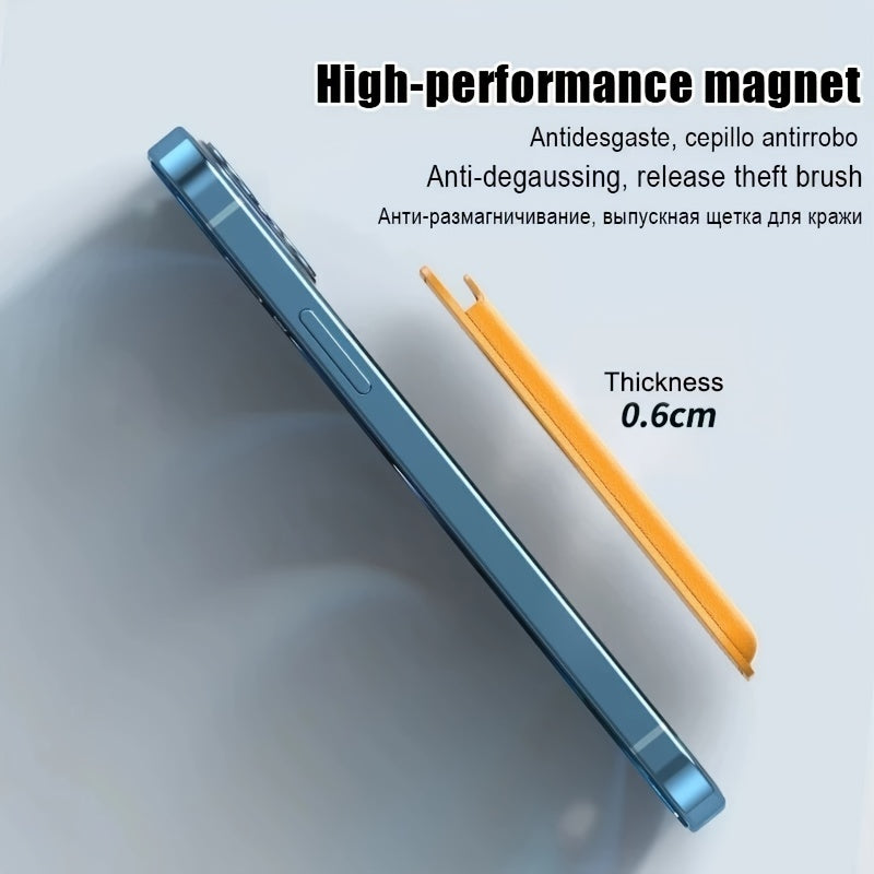 Magnetic Artificial Leather Card Clip For IPhone 14 Pro Max 13 12 Pro Magnetic Wallet Card Holder Bag Phone Case Accessories