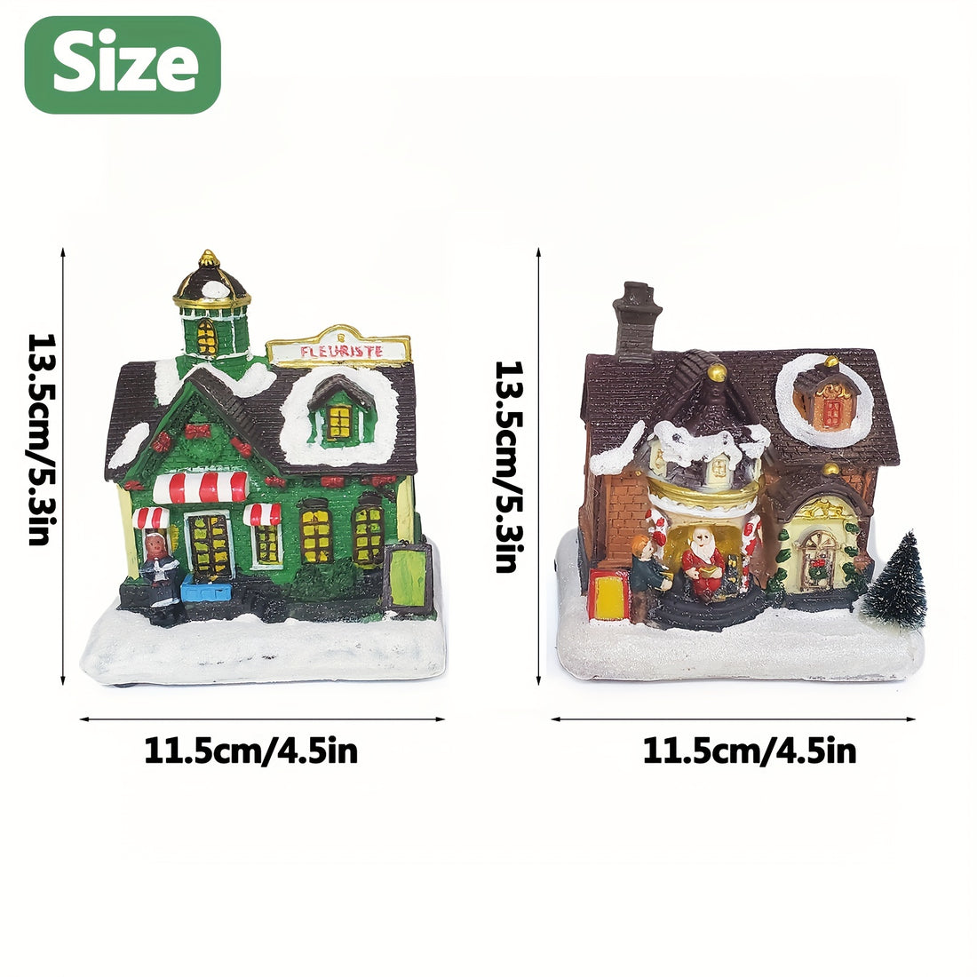 1pc Christmas Village House Figurines - Festival Scene Resin Cottage Statue,Xmas Decorations For Home Party Tabletop Fireplace Christmas Ornament Gift,Christmas Decorations