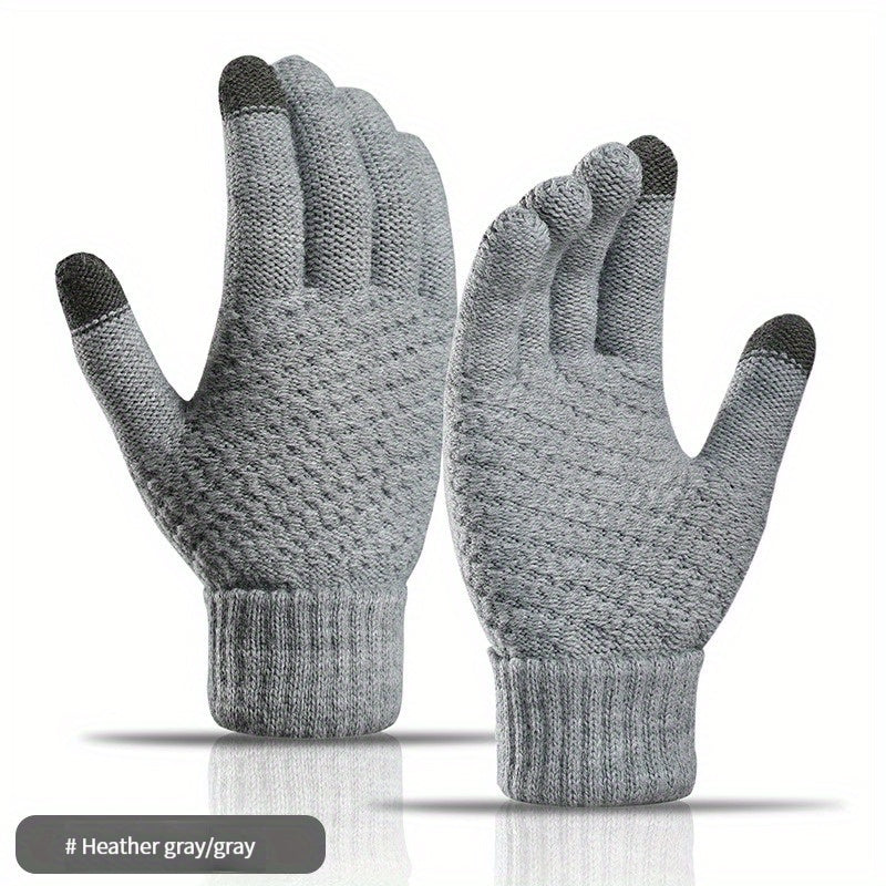 1 Pair/2 Pairs Plus Velvet Thickened Warm Gloves, Unisex Windproof Skiing Gloves