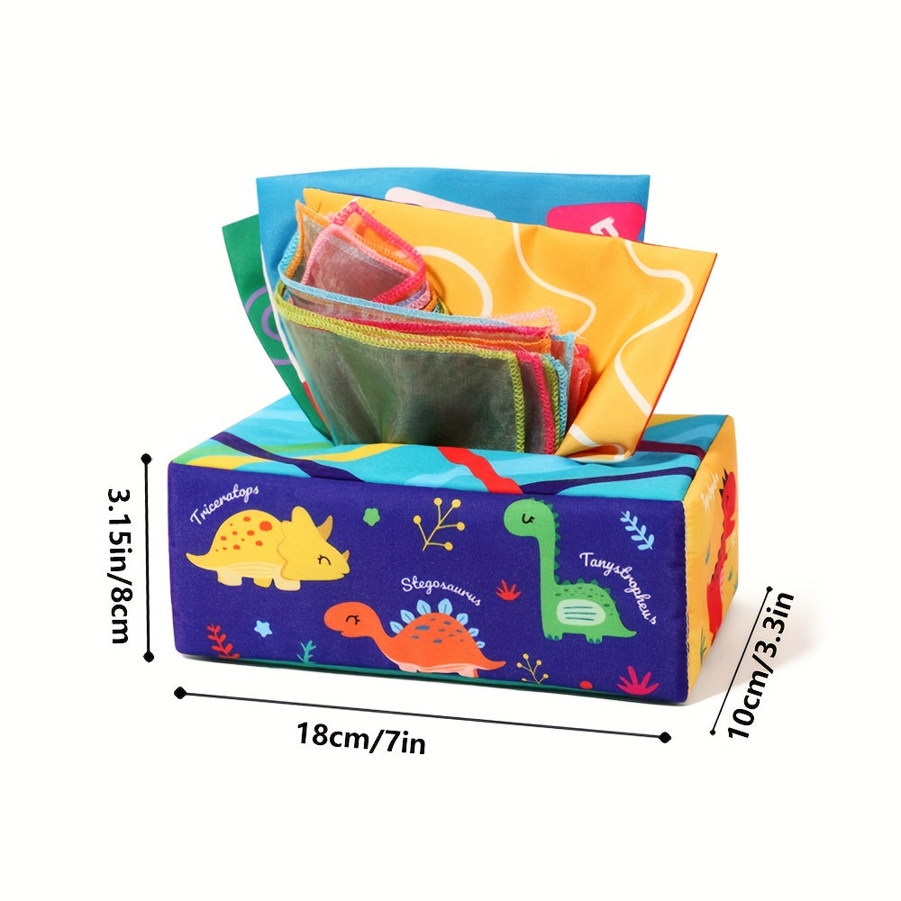 6-12 Month Baby Toys: Soft Montessori Tissue Box & High Contrast Crinkle Paper Sensory Silk Scarves - Perfect Early Learning Gift! Christmas Halloween Thanksgiving gifts