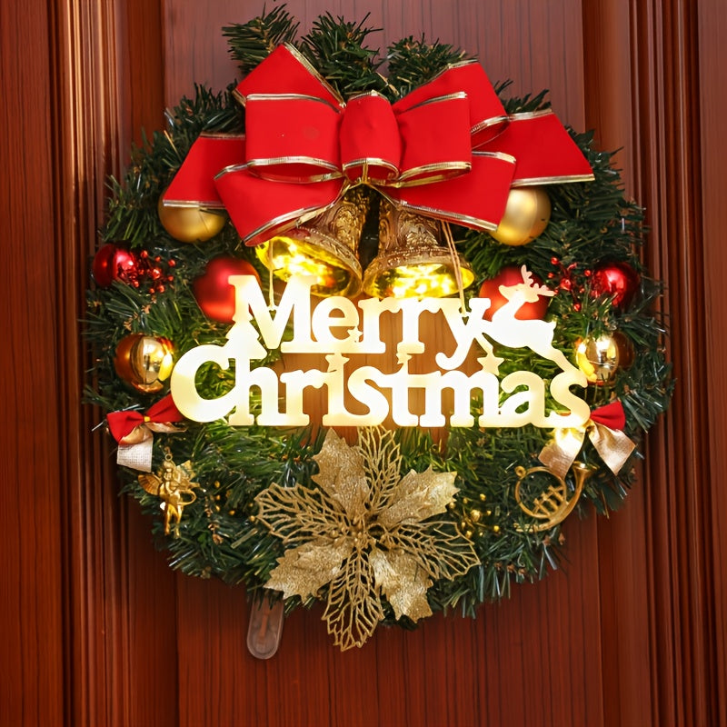 1pc Merry Christmas LED Light, Creative Luminous Letter Pendant Light For Room Layout, Christmas Hanging Lamp, Christmas Decoration, 10.9in*4.13in