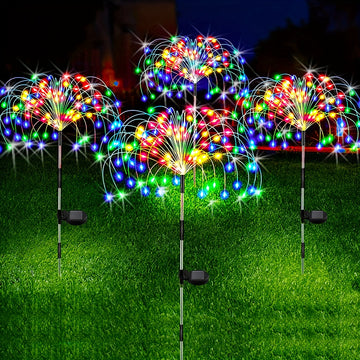 1 Pack, Solar Garden Starburst Stake Lights Outdoor Waterproof 8 Modes- Light Up Your Garden With Solar Fireworks Lights- Christmas Decorations- 60/150/200/240 LED Outdoor DIY Stake Lights!