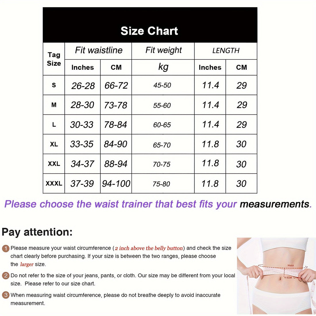 Order A Size Up, Breathable Neoprene Waist Trainer, Trimmer Belt, Body Shapewear For Women