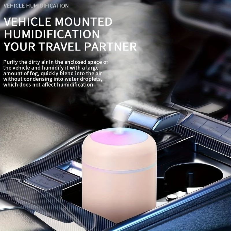 1pc Colorful 220ml Cool Mist Humidifier - Essential Oil Diffuser For Room, Office, Desktop, Home, Car - Air Fresheners And Back To School Supplies