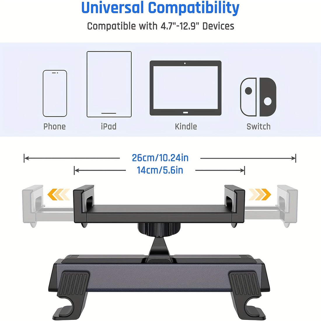 360 Degree Rotation Backseat Car Mobile Phone Holder Rear Seat Pillow Bracket Headrest Tablet Mount For Car