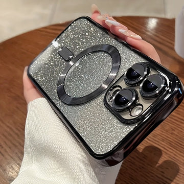 Electroplated Gradient Glitter Magnetic Strap Lens Film Mobile Phone Case For  IPhone14/14Plus/14Pro/14Pro Max, IPhone13/13Mini/13Pro/13Pro Max, IPhone12/12Mini/12Pro/12Pro Max, IPhone11/11Pro/11Pro Max